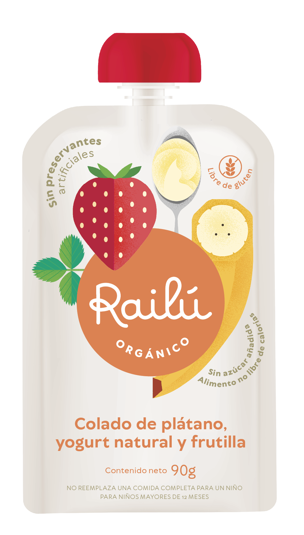 Colado de plátano, yogurt natural y frutilla - 36 unidades