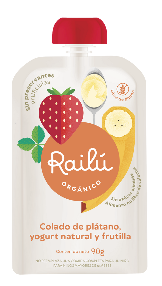 Colado de plátano, yogurt natural y frutilla - 36 unidades